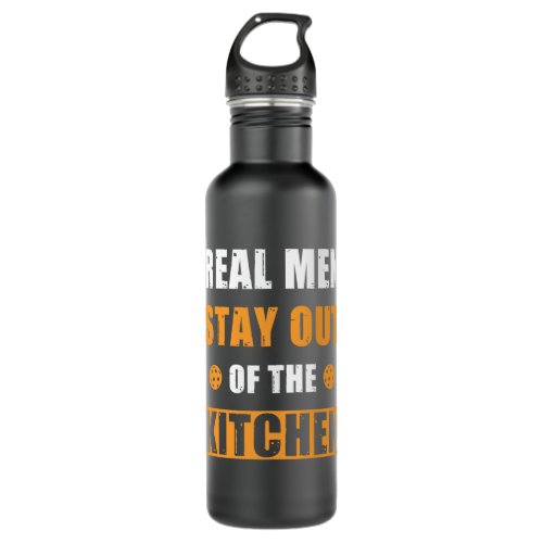 Pickleball Gift Real Men Stay Out of the Kitchen Stainless Steel Water Bottle