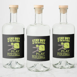 Pickleball Gifts Liquor Bottle Label