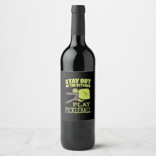 Pickleball Gifts Wine Label