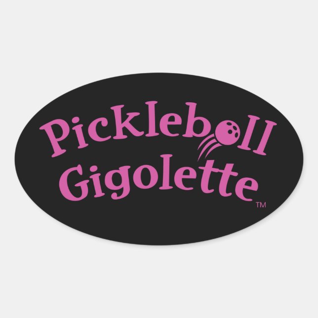Pickleball Gigolette™ Swingrz Swag Court Jester Oval Sticker (Front)