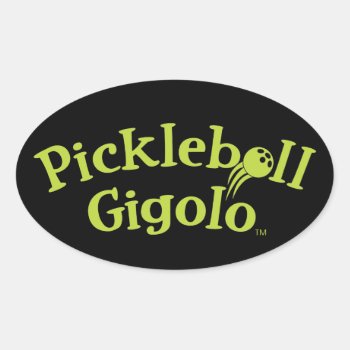 Pickleball Gigolo™ Swingrz Swag Court Jester Oval Sticker by UCanSayThatAgain at Zazzle