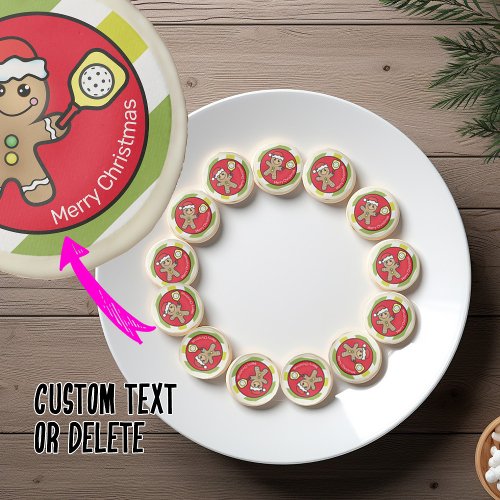Pickleball  Gingerbread boy  custom text Sugar Cookie