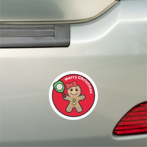 Pickleball  Gingerbread girl custom text Car Magne Car Magnet