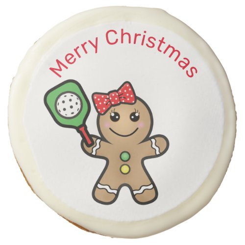 Pickleball  Gingerbread girl custom text Sugar Coo Sugar Cookie