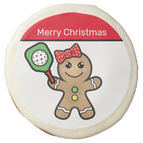 Pickleball  Gingerbread girl custom text Sugar Cookie