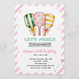 Pickleball girl party invitation