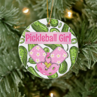 Pickleball Girl Pickles and Pickleballs Custom Cer