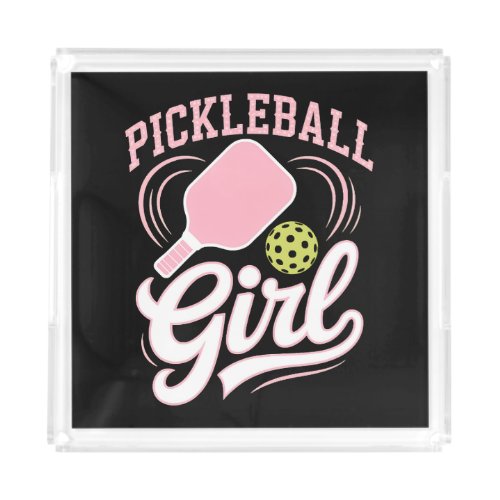 Pickleball Girl Player Acrylic Tray