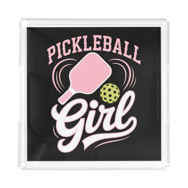 Pickleball Girl Player Acrylic Tray (Front)