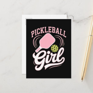 Pickleball Girl Player Announcement Postcard