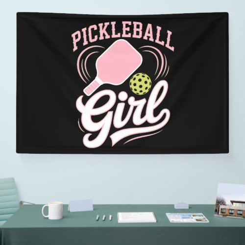 Pickleball Girl Player Banner