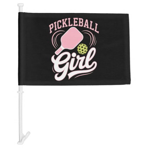 Pickleball Girl Player Car Flag