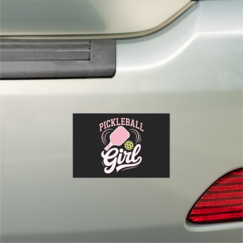 Pickleball Girl Player Car Magnet