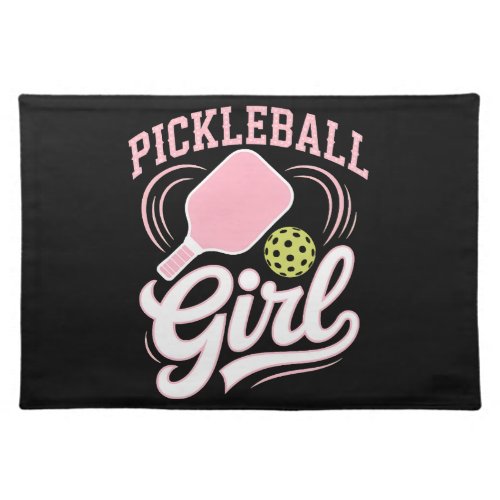 Pickleball Girl Player Cloth Placemat