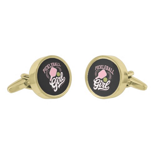Pickleball Girl Player Cufflinks