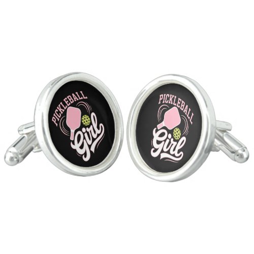 Pickleball Girl Player Cufflinks