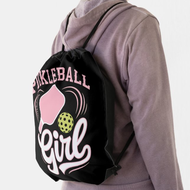 Pickleball Girl Player Drawstring Bag (Insitu)