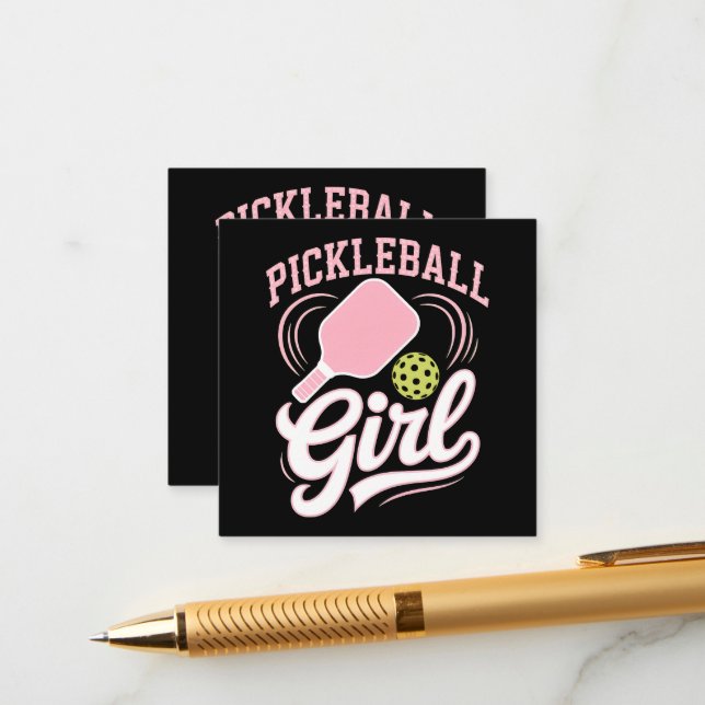 Pickleball Girl Player Enclosure Card (Front/Back In Situ)