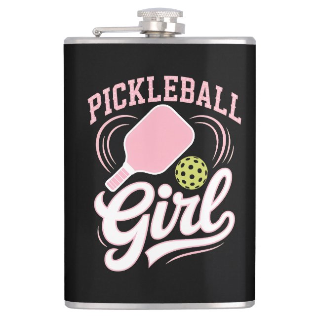 Pickleball Girl Player Flask (Front)