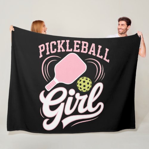 Pickleball Girl Player Fleece Blanket