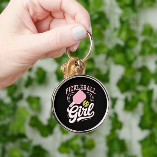 Pickleball Girl Player Keychain