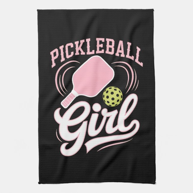Pickleball Girl Player Kitchen Towel (Vertical)
