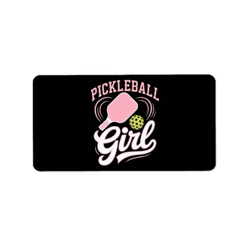 Pickleball Girl Player Label