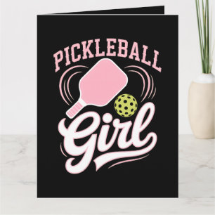 Pickleball Girl Player Letterpress Thank You Card