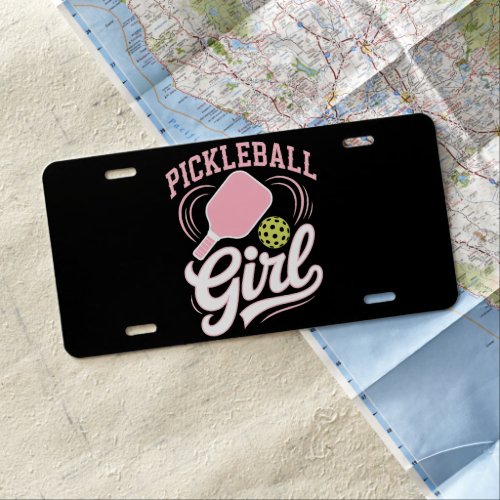 Pickleball Girl Player License Plate