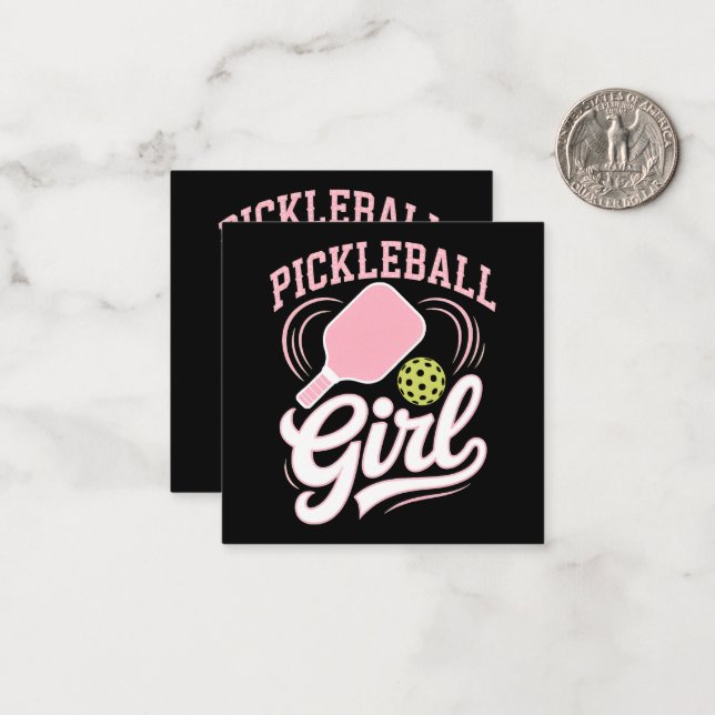 Pickleball Girl Player Note Card (Front/Back In Situ)