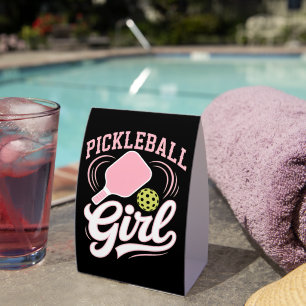 Pickleball Girl Player Paper Table Tent