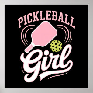 Pickleball Girl Player Poster