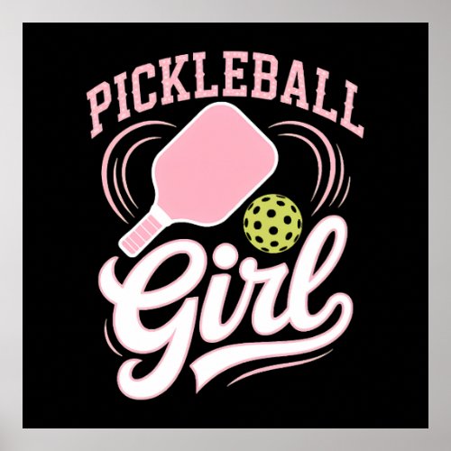 Pickleball Girl Player Poster