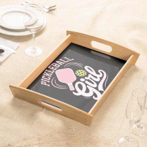 Pickleball Girl Player Serving Tray