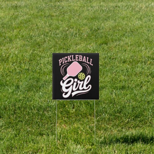 Pickleball Girl Player Sign