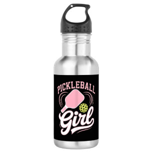 Pickleball Girl Player Stainless Steel Water Bottle