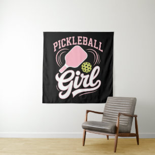 Pickleball Girl Player Tapestry