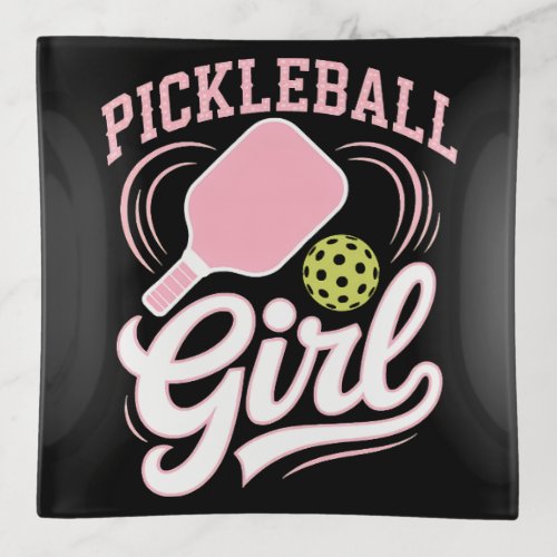 Pickleball Girl Player Trinket Tray