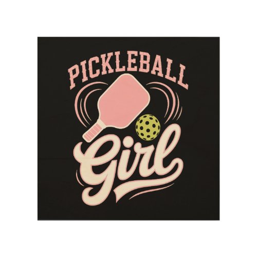 Pickleball Girl Player Wood Wall Art