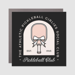 Pickleball girls club squad fancy black aesthetic car magnet