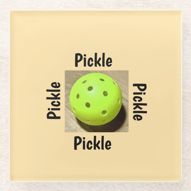 Pickleball  glass coaster (Front)