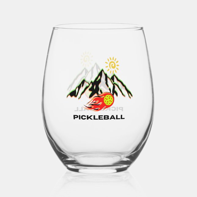 Pickleball glass drink ware (Front)