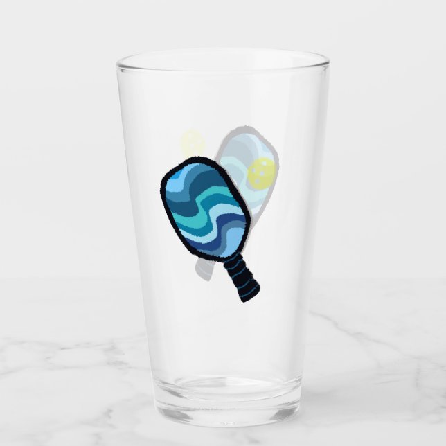 Pickleball glass mug cup tumbler gift  (Front)