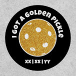 Pickleball Golden Pickle Gold Glitter Black Patch
