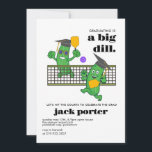 Pickleball Graduation Party Pickle Ball Open House Invitation<br><div class="desc">Celebrate the pickleball loving senior baller with this invitation featuring dill pickle grads playing a round!  Perfect for a graduation open house-- also have a similar pickle ball design appropriate for birthdays in my storefront.</div>