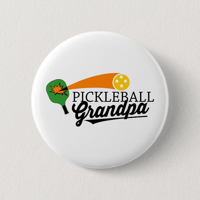 Pickleball Grandpa Pinback Button (Front)