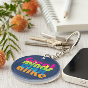 Pickleball Great minds dink alike Keychain