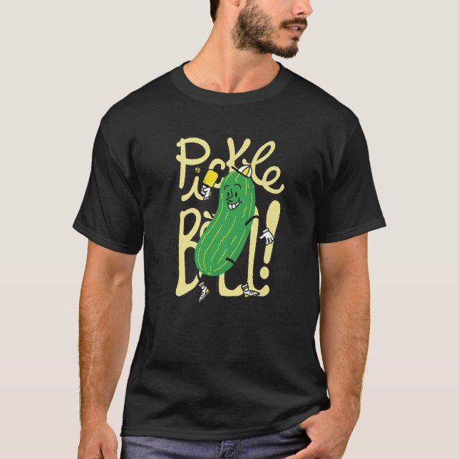 Pickleball Green Cucumber Heart Love Paddle Ball   T-Shirt (Front)