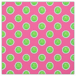 Pickleball Green Pickleballs Polka Dots Hot Pink Fabric