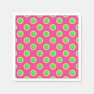 Pickleball Green Pickleballs Polka Dots Hot Pink Napkins